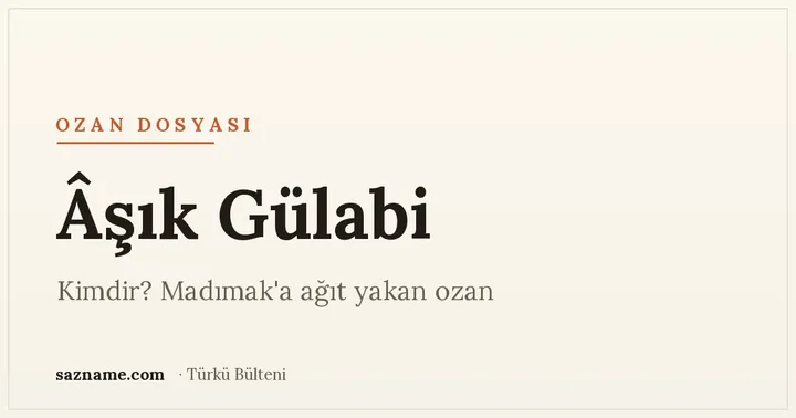 Bağlama tutan bir ozanın silüeti